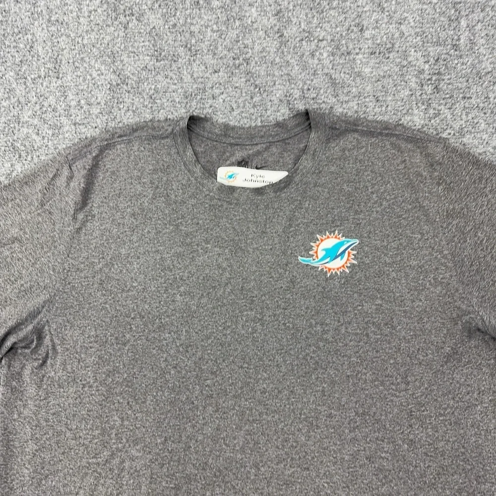 Miami Dolphins Shirt Mens 2XL Gray Player Issued NFL Football Nike Short Sleeve